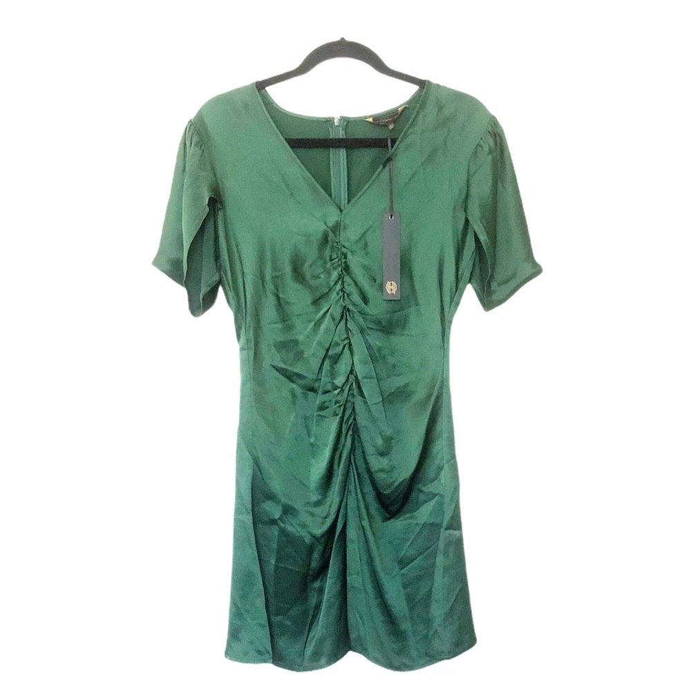 NWT House of Harlow x Revolve Green Mini Dress Statement Sleeves